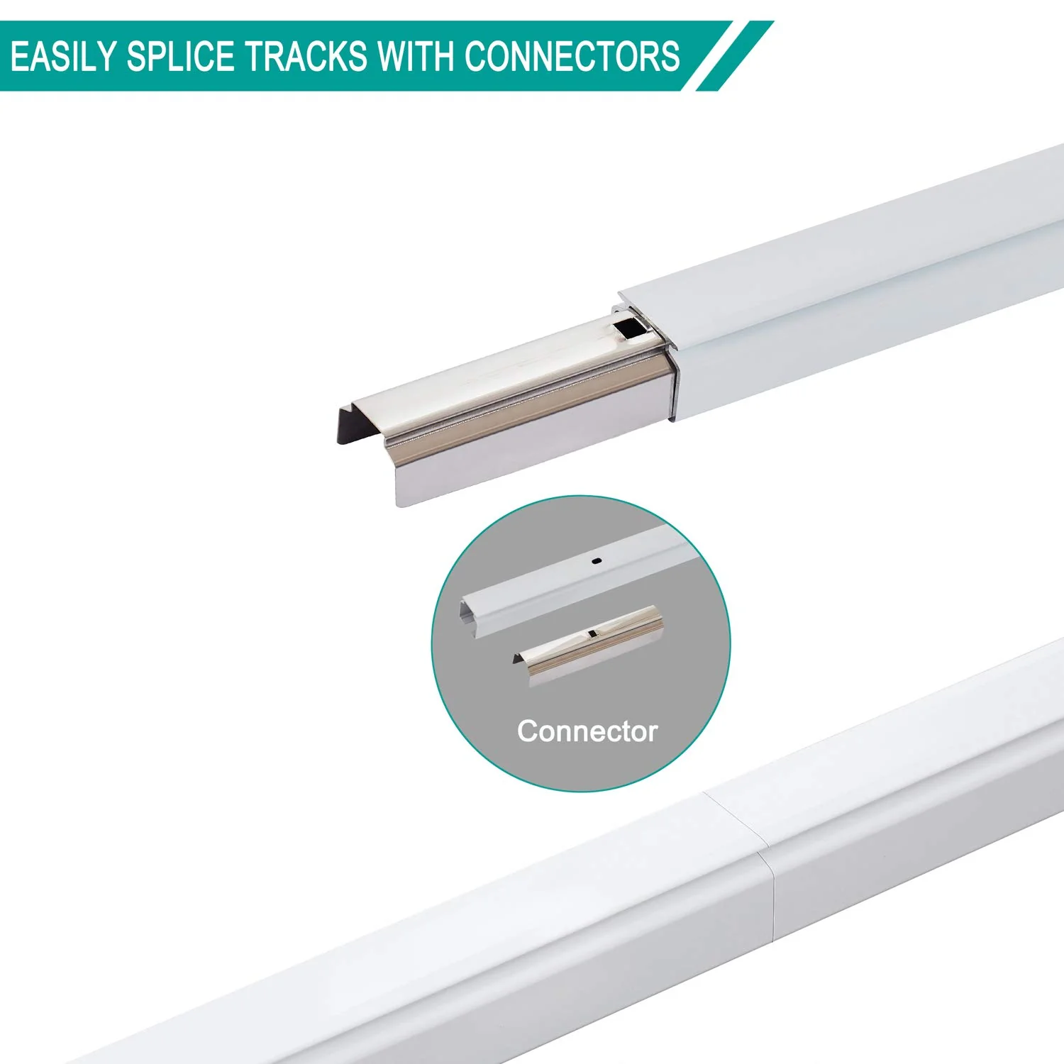 Curtain Track, Wall Mount Curtain Track, Room Divider Ceiling Track, Large Size, White - Image 4