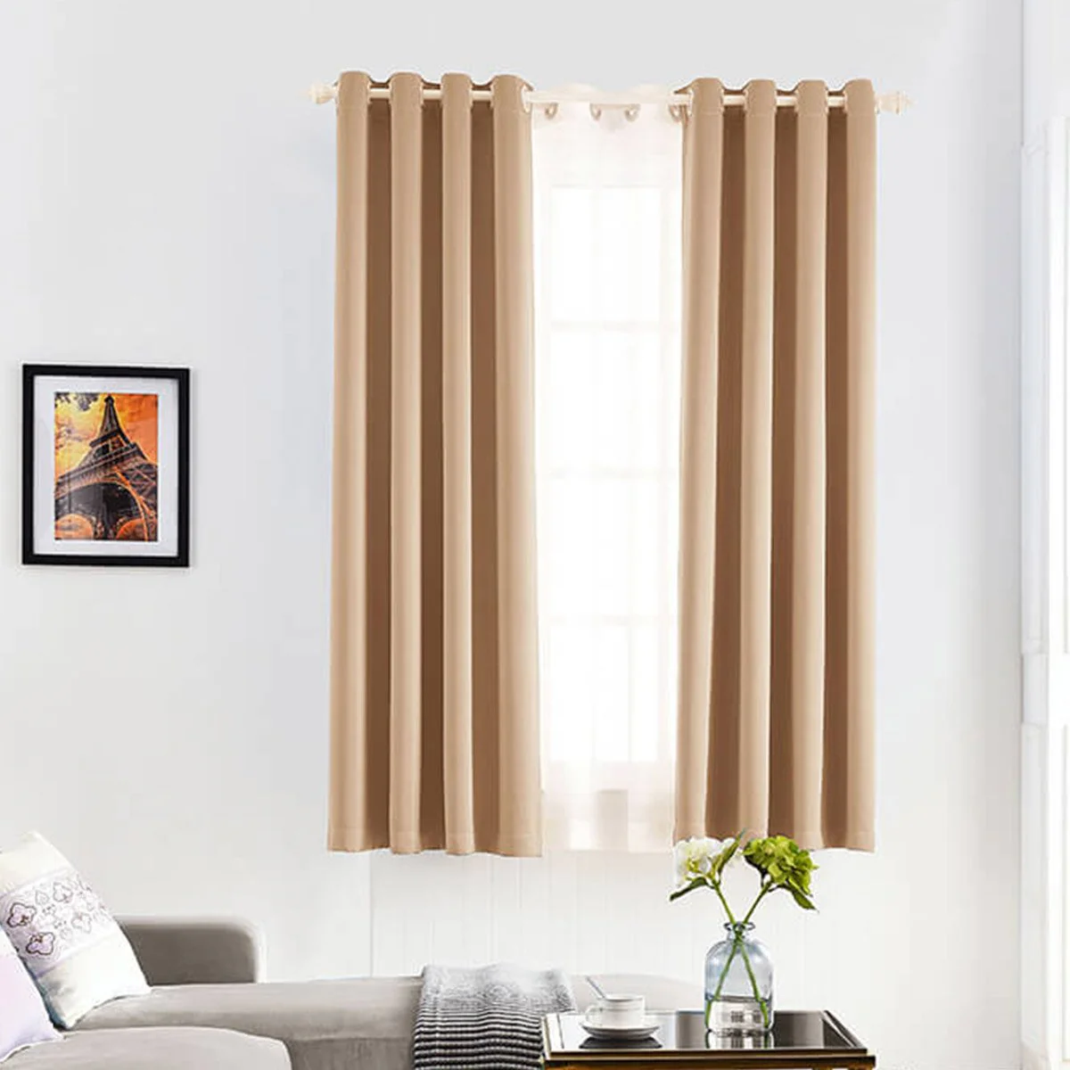Suchoutdoor Flame Retardant Curtains, Grommet Top Silver, for Schools/Hospitals/Houses, 1 Panel - Image 6