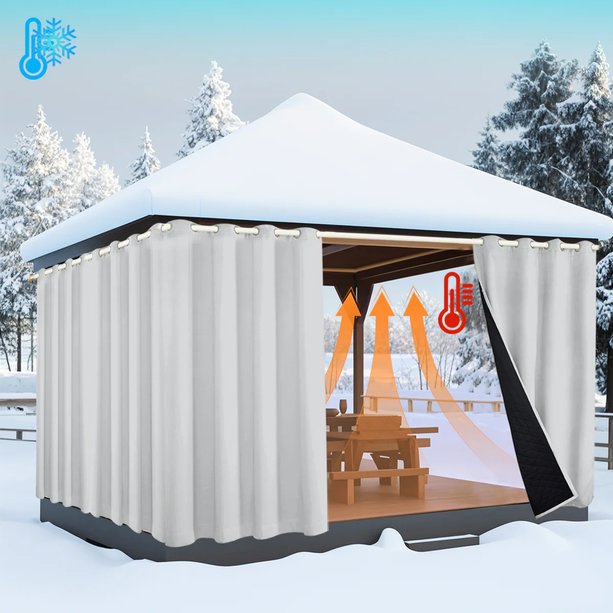 Outdoor Cold Proof Curtains to Reduce Noise Insulation Blackout, Cold Proof Outdoor Curtains - Image 32