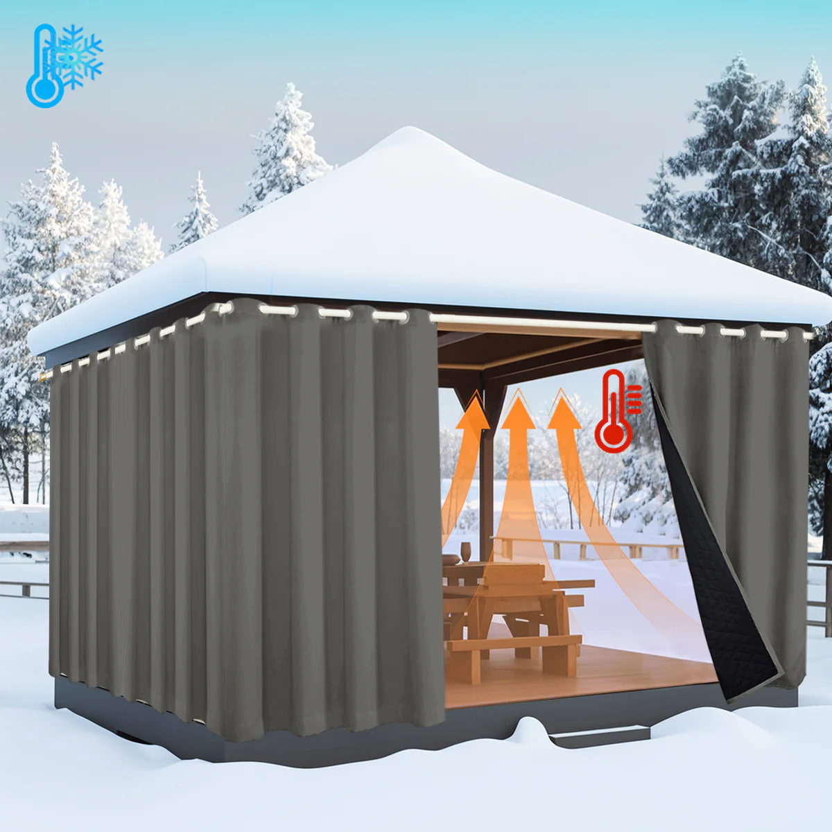 Outdoor Cold Proof Curtains to Reduce Noise Insulation Blackout, Cold Proof Outdoor Curtains - Image 39