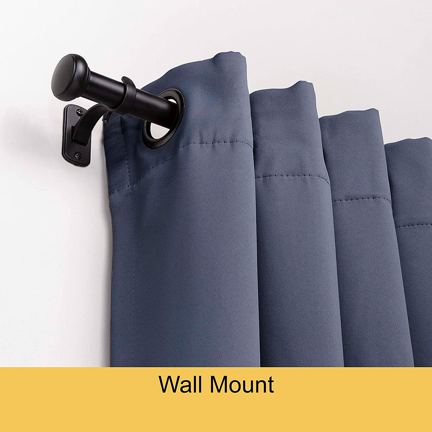 Suchoutdoor Black Or Brushed Nickel Adjustable Curtain Rod, 37"-72" & 72” -144” - Image 3