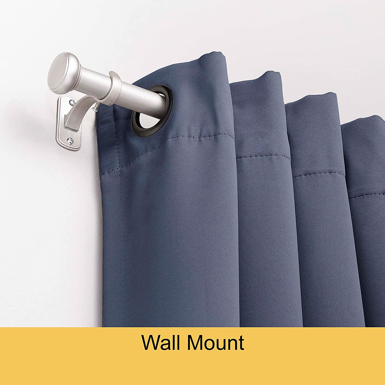 Suchoutdoor Black Or Brushed Nickel Adjustable Curtain Rod, 37"-72" & 72” -144” - Image 8