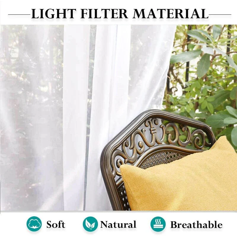 Suchoutdoor Outdoor Waterproof Curtains Sheer, Top Bottom Grommet, for Porch/Pavilion/Patio, 1 Panel - Image 6