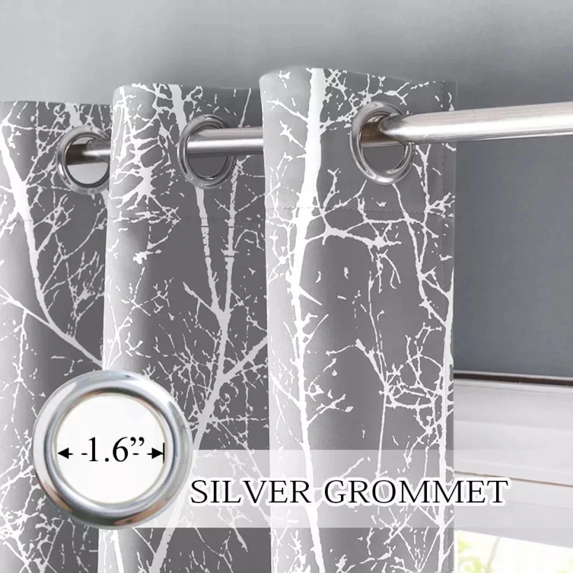 Suchoutdoor Printing Flame Retardant Curtains, Grommet Top Silver, for Schools/Hospitals/Houses, 1 Panel - Image 10