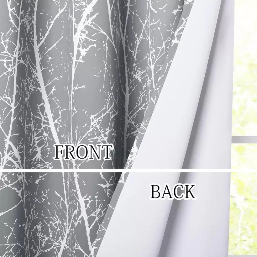 Suchoutdoor Printing Flame Retardant Curtains, Grommet Top Silver, for Schools/Hospitals/Houses, 1 Panel - Image 11