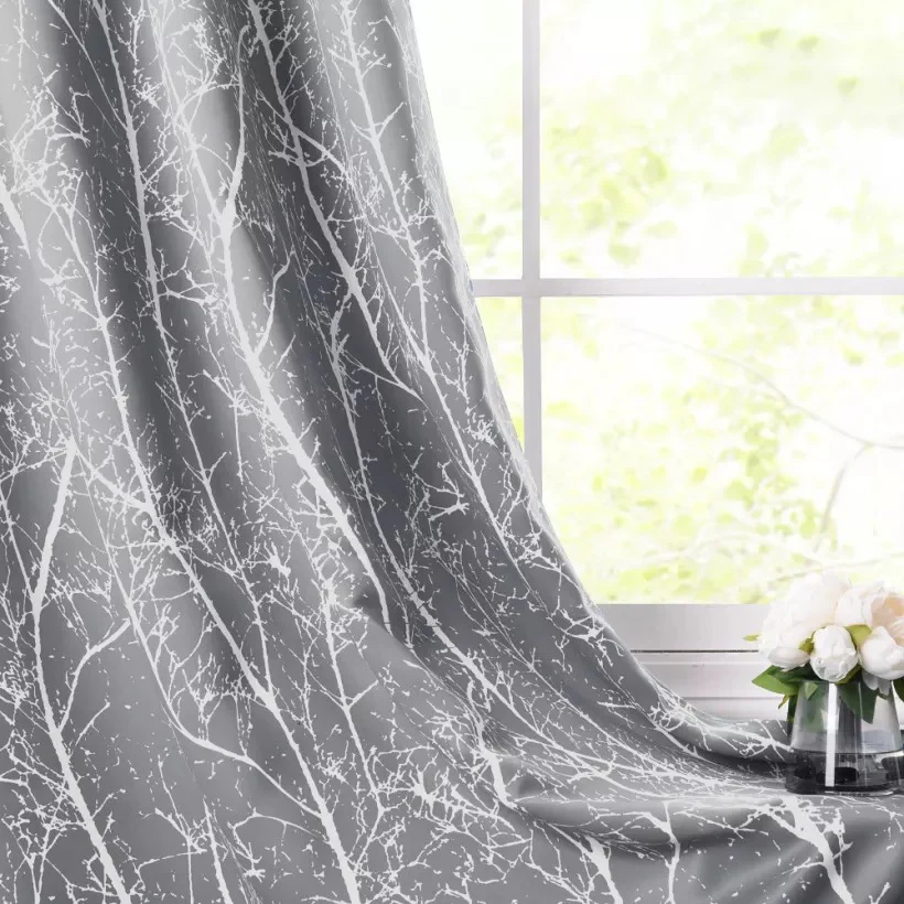 Suchoutdoor Printing Flame Retardant Curtains, Grommet Top Silver, for Schools/Hospitals/Houses, 1 Panel - Image 12