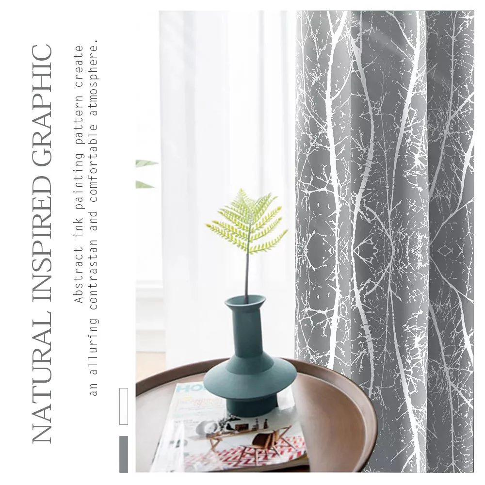 Suchoutdoor Printing Flame Retardant Curtains, Grommet Top Silver, for Schools/Hospitals/Houses, 1 Panel - Image 13
