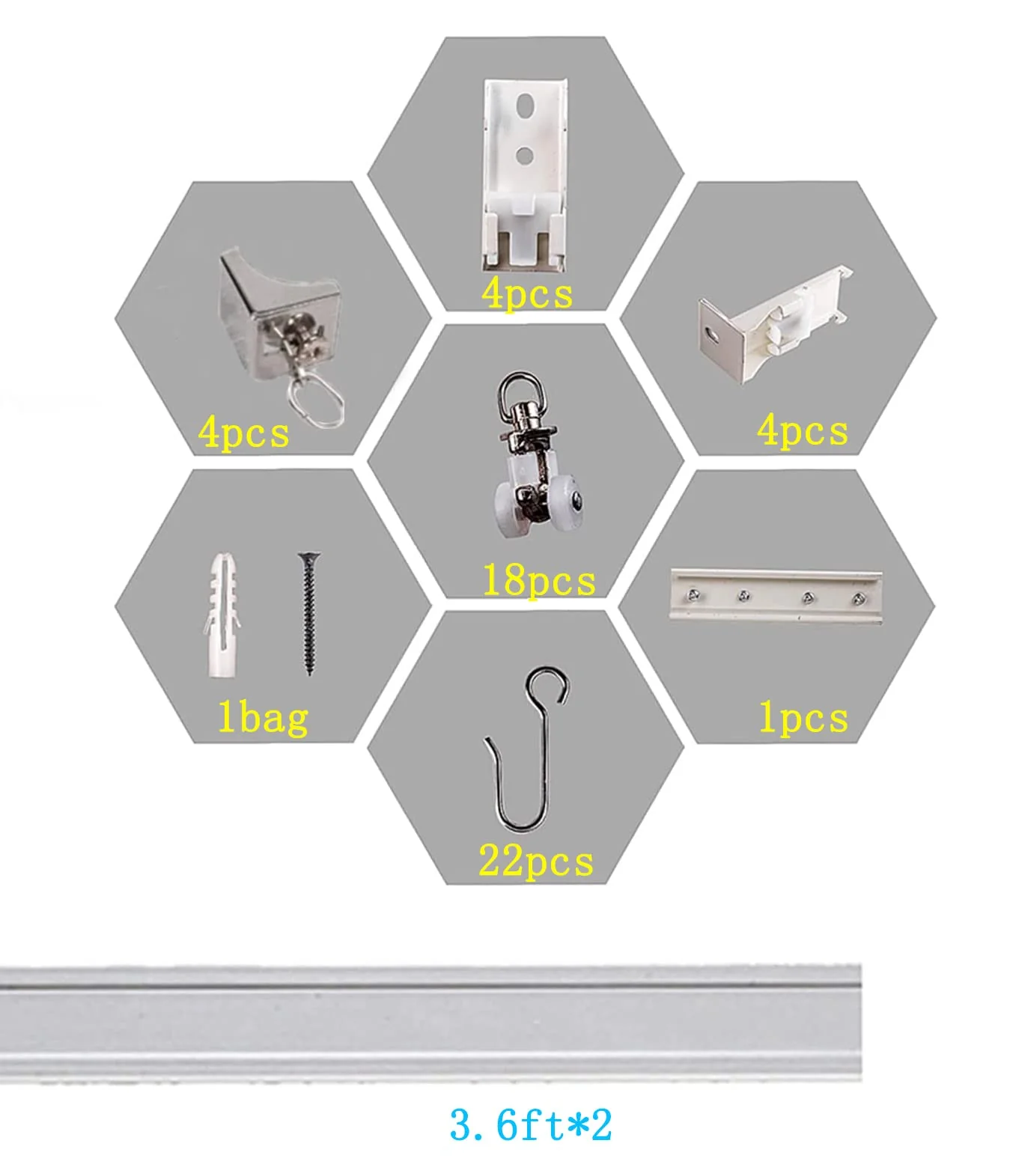 Upgraded White Aluminum Curtain Track, with Curved track, Can be Used as an Extension Track Rod, Ceiling or Wall mount, Indoor or Outdoor - Image 17