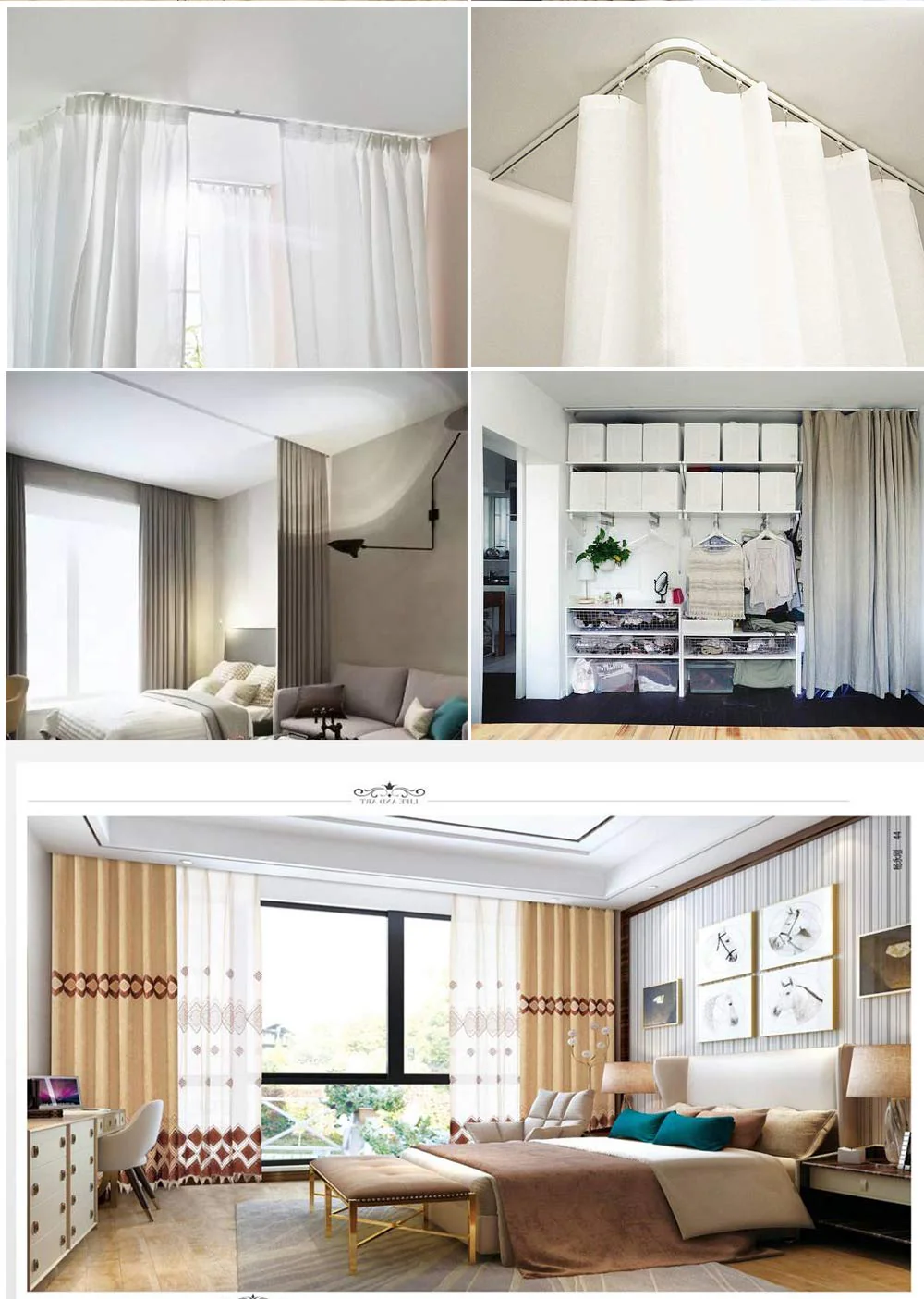Upgraded White Aluminum Curtain Track, with Curved track, Can be Used as an Extension Track Rod, Ceiling or Wall mount, Indoor or Outdoor - Image 25