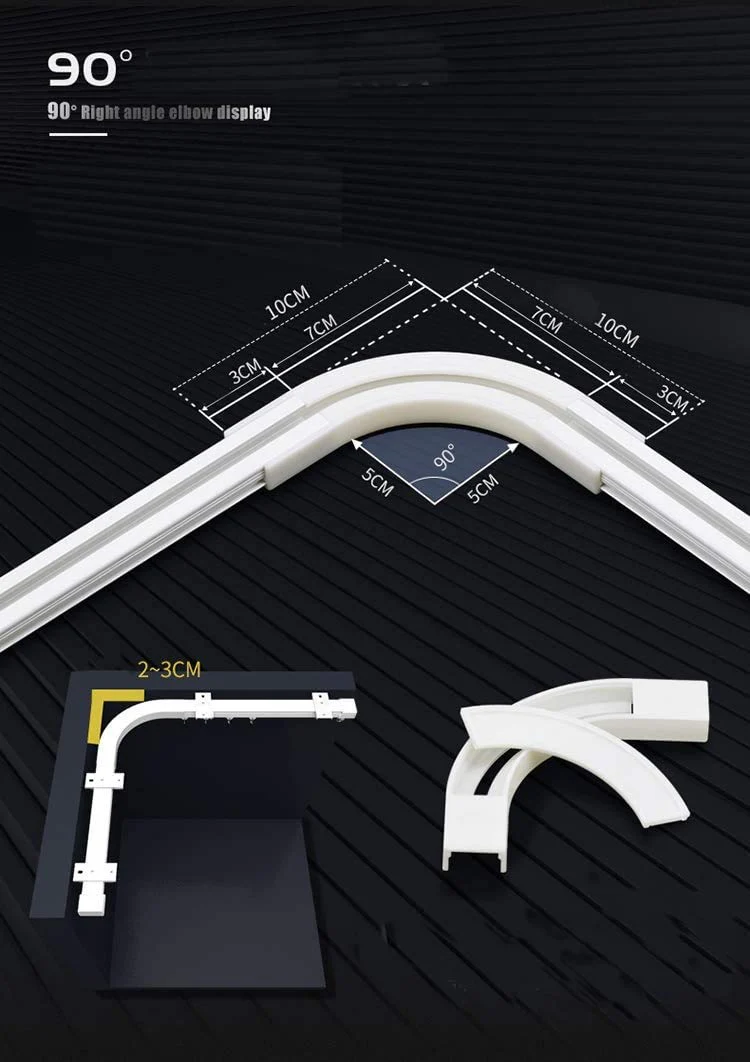 Upgraded White Aluminum Curtain Track, with Curved track, Can be Used as an Extension Track Rod, Ceiling or Wall mount, Indoor or Outdoor - Image 53