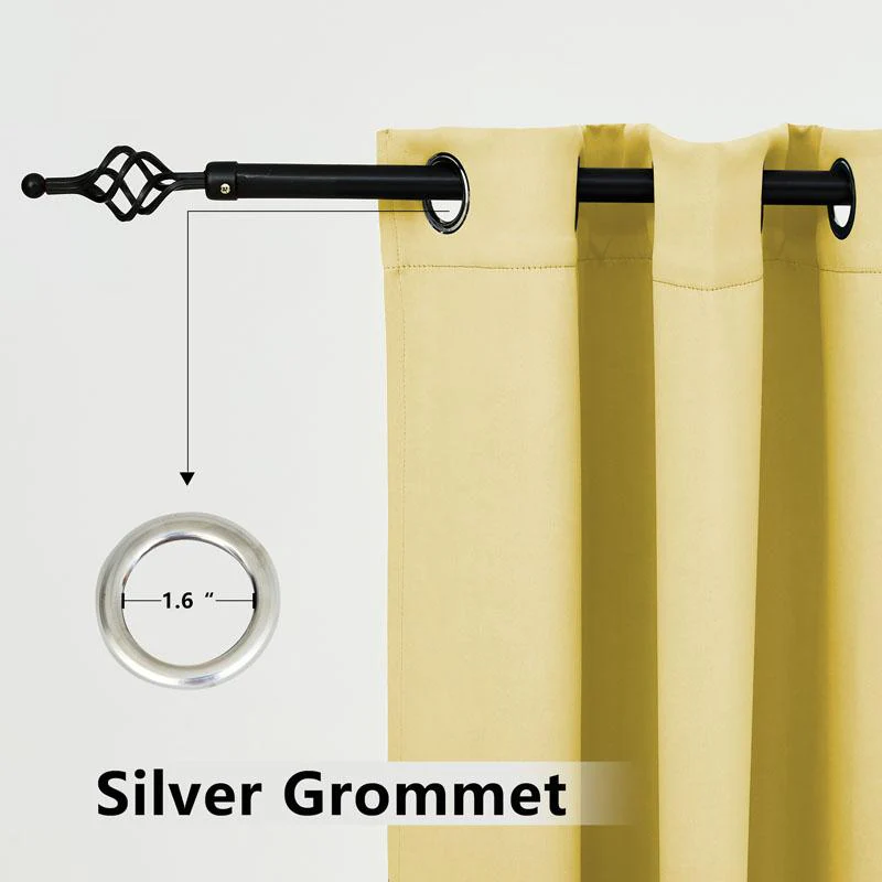 Suchoutdoor Outdoor Waterproof Curtains, Grommet Top Silver, for Porch/Pavilion/Patio, 1 Panel - Image 20